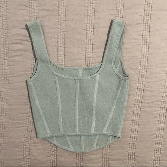 Wilfred Soft Green Gray Knit Top - Picture 3 of 4